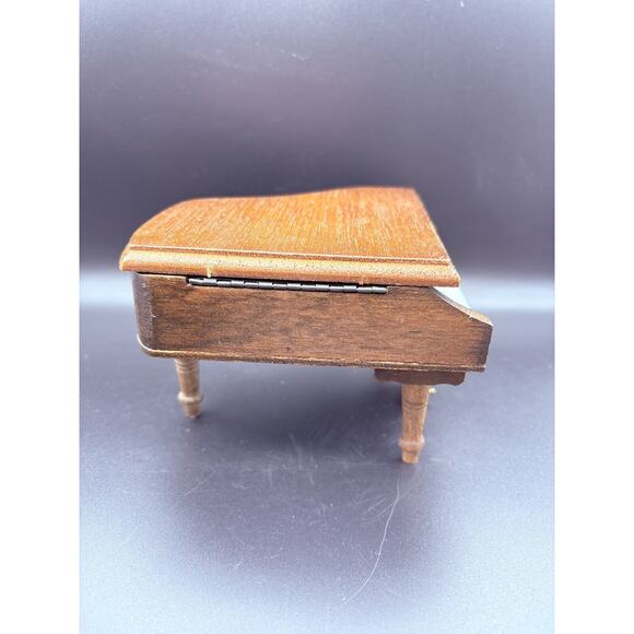 Vtg Concord Dollhouse Miniature Grand Piano Bench Stool With Box Med Oak Color - Picture 4 of 16
